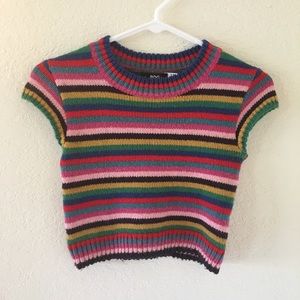Super Rare BDG Cropped Knit Rainbow Sweater